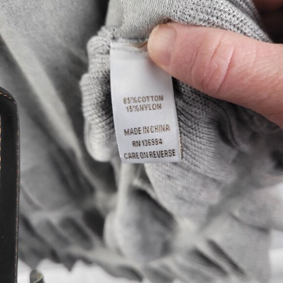 Vila Milano Cardigan Womens L Grey Crochet Back Ruffle Hem Sweater Grannycore - Picture 3 of 4